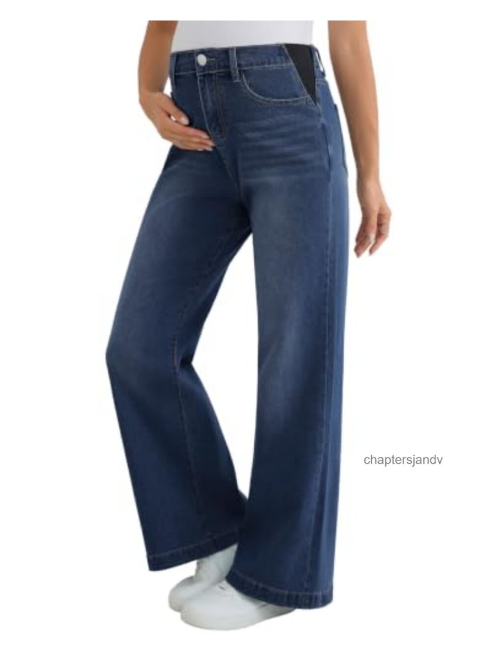 Maternity Wide Leg Flare Jeans Side Panel Stretch Denim Pregnancy Pants